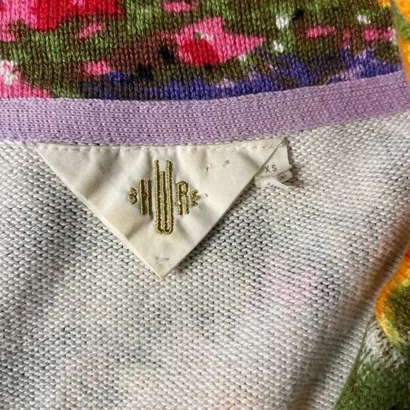 Floral Anthropologie Multicolor Knit Blazer/Cardigan Jacket - Women XS - Picture 2 of 4